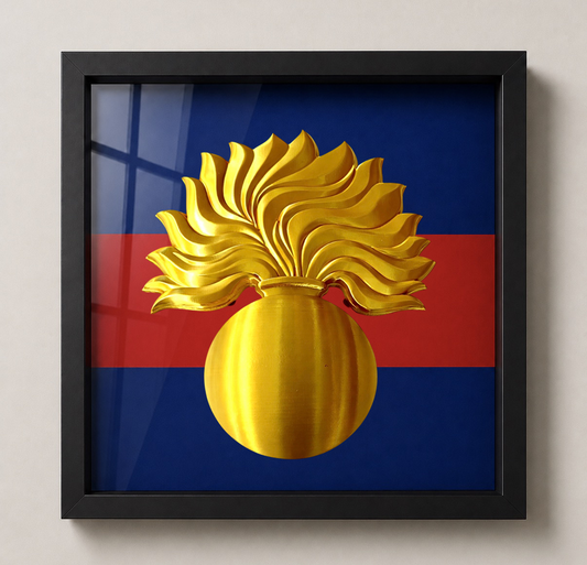 Grenadier Guards Grenade Display Frame - Precision Military Emblems