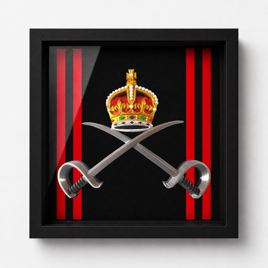 Royal Army Physical Training Corps (RAPTC) Cap Badge Display Frame – King's Crown - Precision Military Emblems