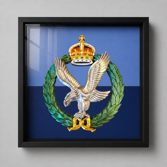 Army Air Corps Cap Badge Display Frame – Military Colours King's Crown - Precision Military Emblems