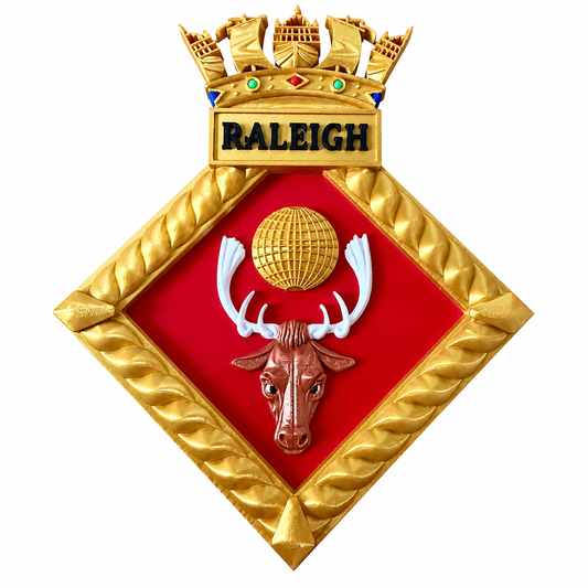 HMS Raleigh Royal Navy Crest - Precision Military Emblems