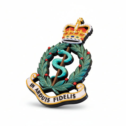 Royal Army Medical Corps 3D Printed Cap Badge Queen's Crown - Precision Military Emblems