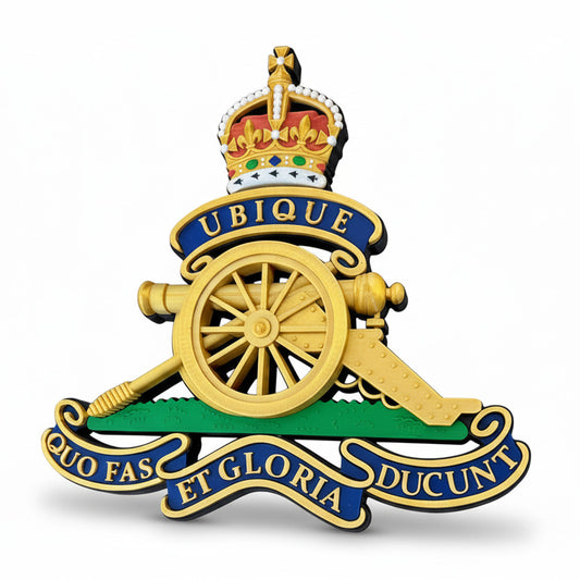 The Royal Regiment Of Artillery 3D Printed Cap Badge King's Crown - Precision Military Emblems