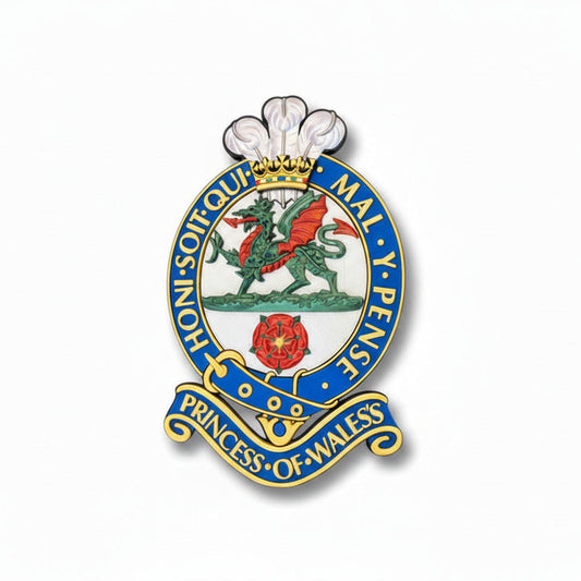 Princess Of Wales's Royal Regiment 3D Printed Cap Badge Full Colour - Precision Military Emblems