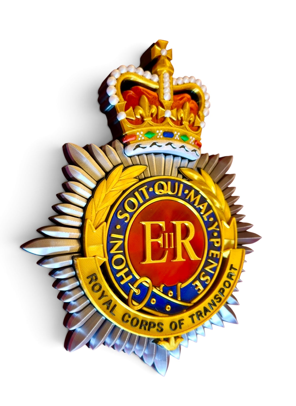 Royal Corps Of Transport 3D Printed Cap Badge Queen's Crown - Precision Military Emblems