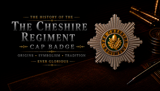 Cheshire Regiment cap badge — eight-pointed star with acorn and oak leaves, officially licensed by the Ministry of Defence