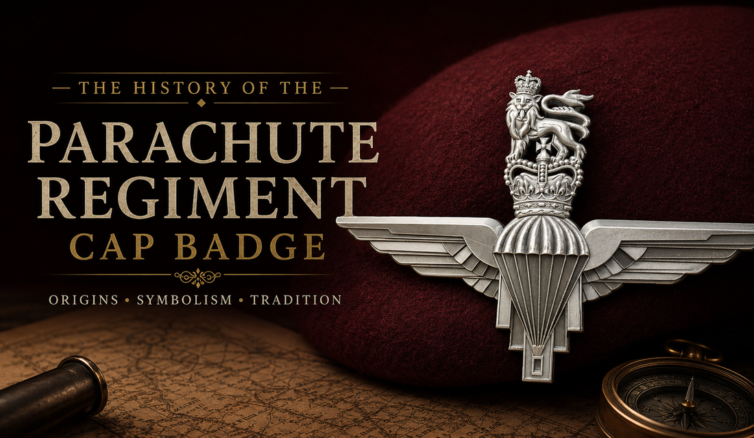 Parachute Regiment cap badge on a maroon beret illustrating the history and symbolism of Britain's elite airborne forces