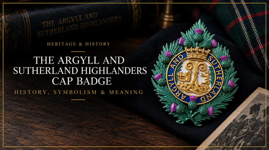 Argyll and Sutherland Highlanders cap badge with Princess Louise’s cypher, Argyll boar and Sutherland wild cat
