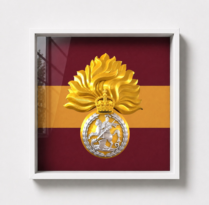 Royal Regiment of Fusiliers Grenade Display Frame King's Crown - Precision Military Emblems 