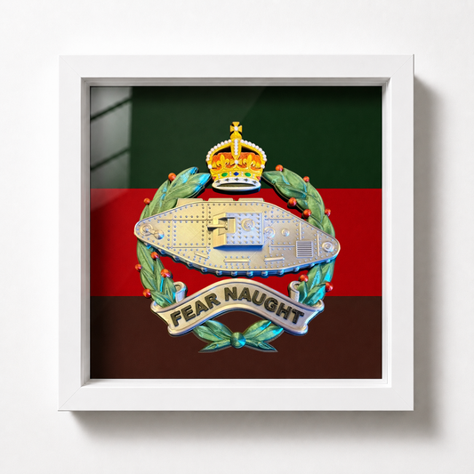 Royal Tank Regiment King's Crown Cap Badge Display Frame - Precision Military Emblems 