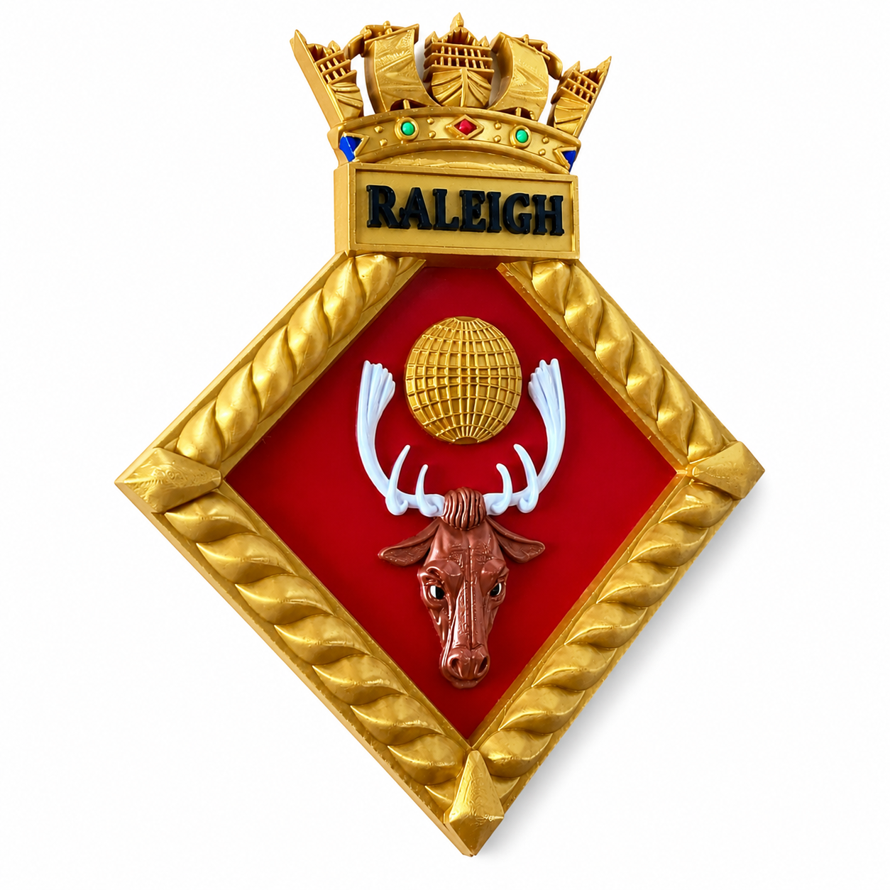 HMS Raleigh Royal Navy Crest - Precision Military Emblems 