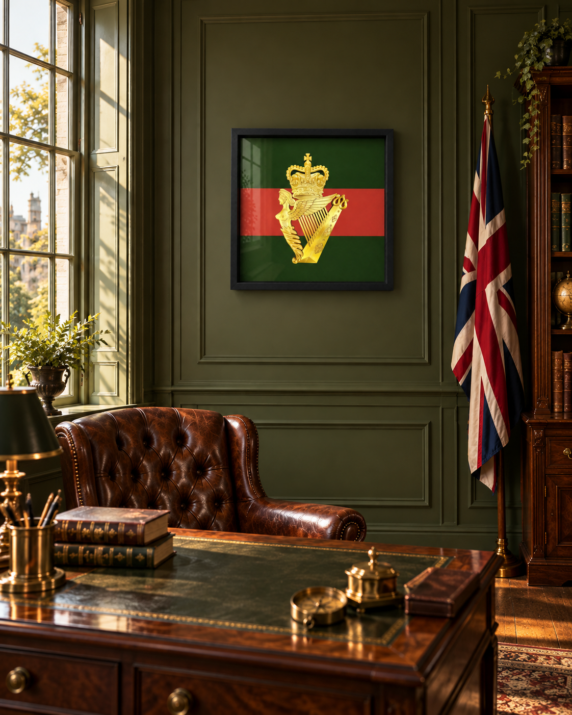 Ulster Defence Regiment cap badge display frame – officially licensed military heritage display