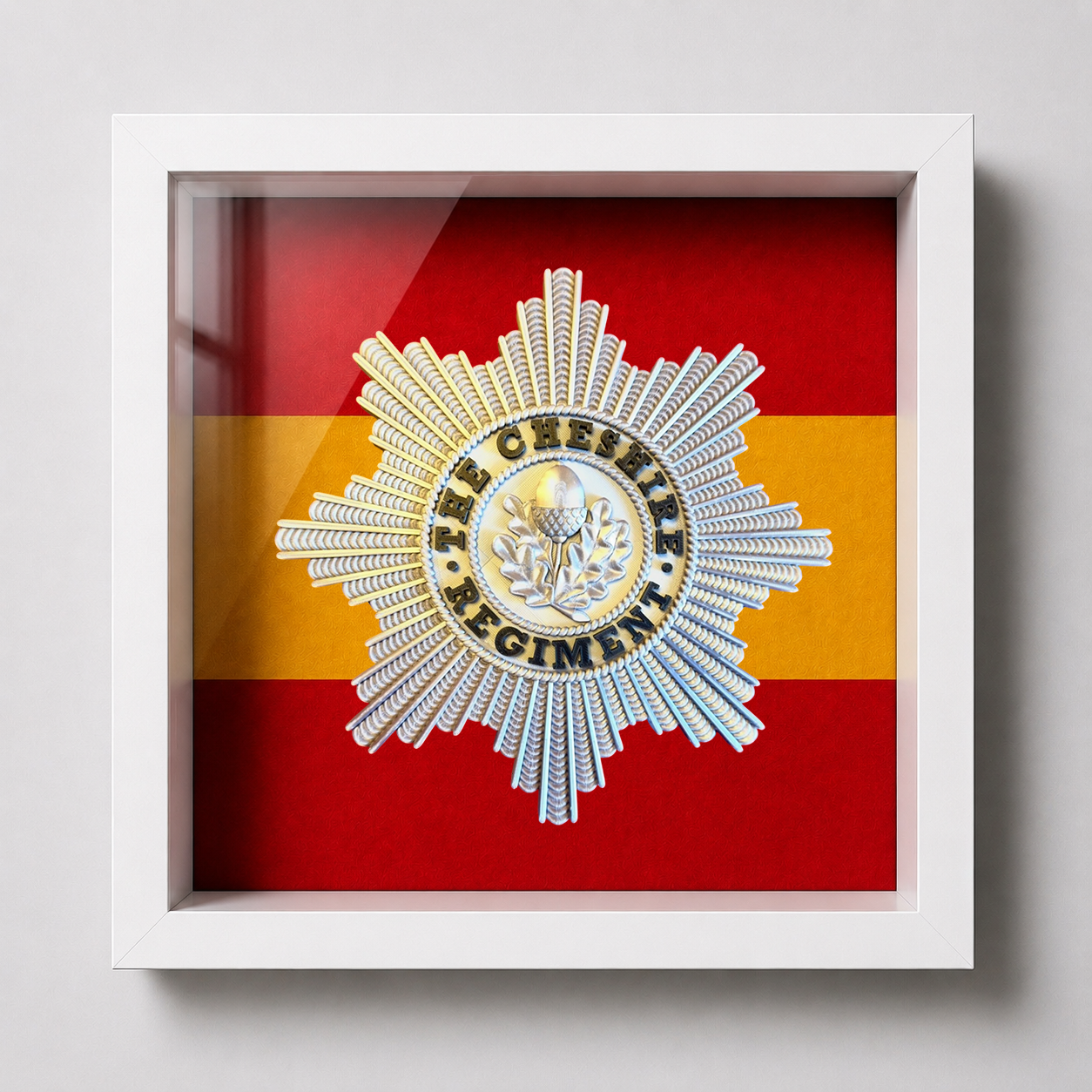 Cheshire Regiment Cap Badge Display Frame - Precision Military Emblems 