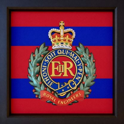 3D Printed Royal Engineers Cap Badge Display Frame – Queen's Crown - Precision Military Emblems