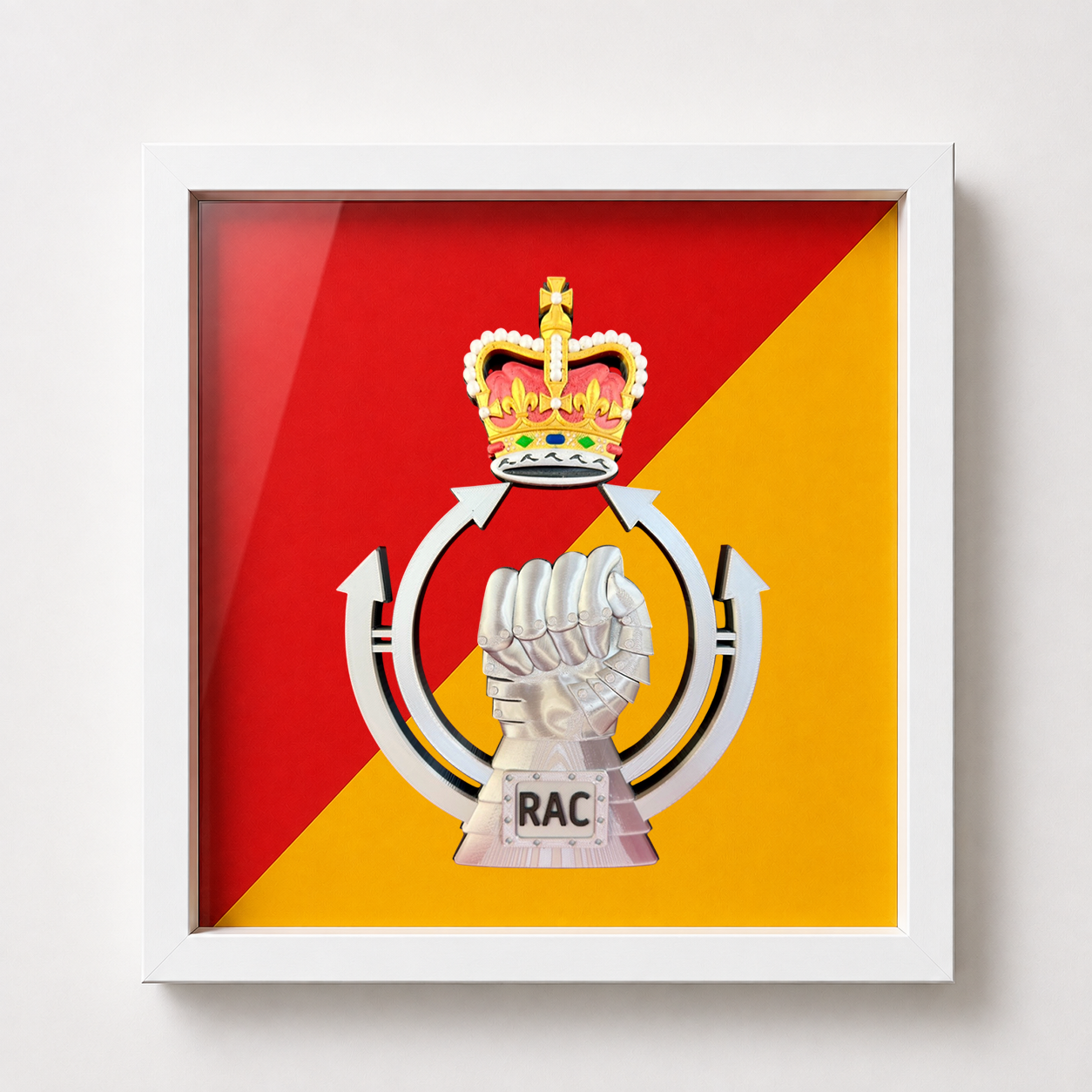 Royal Armoured Corps Cap Badge Display Frame Queen's Crown - Precision Military Emblems 