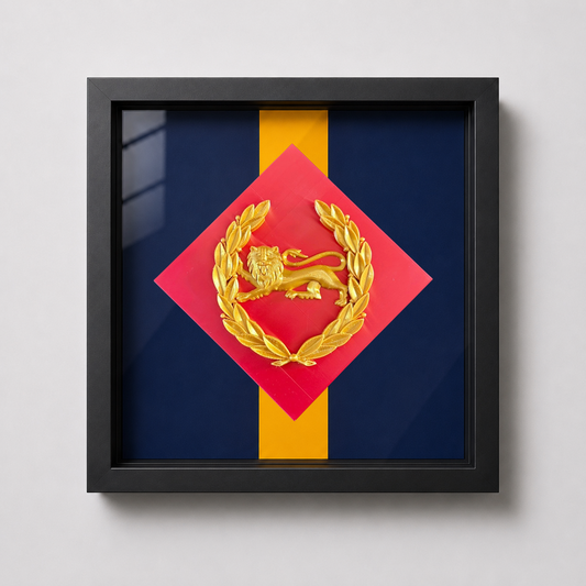 King's Own Royal Border Regiment Beret Badge Stable Belt Display Frame