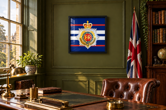 Royal Corps of Transport Queen's Crown cap badge display frame – officially licensed military display piece
