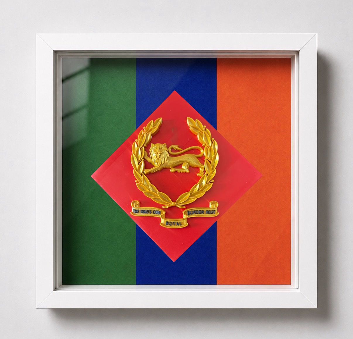 King's Own Royal Border Regiment Cap Badge Display Frame - Precision Military Emblems 