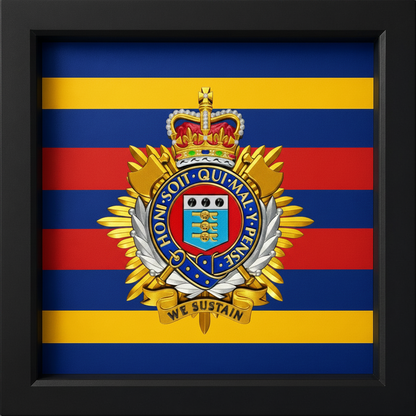 3D Printed Royal Logistic Corps Cap Badge Display Frame – Queen's Crown - Precision Military Emblems