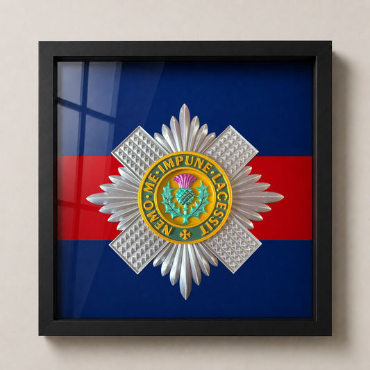 Scots Guards Cap Badge Display Frame - Precision Military Emblems 