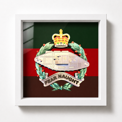 Royal Tank Regiment Queen's Crown Cap Badge Display Frame - Precision Military Emblems 