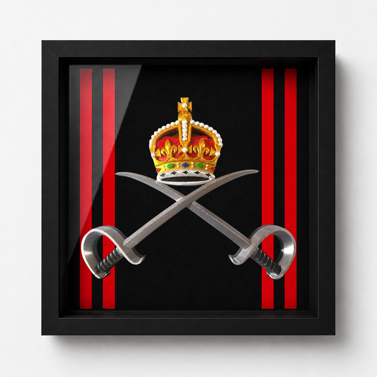 Royal Army Physical Training Corps (RAPTC) Cap Badge Display Frame – King's Crown - Precision Military Emblems 
