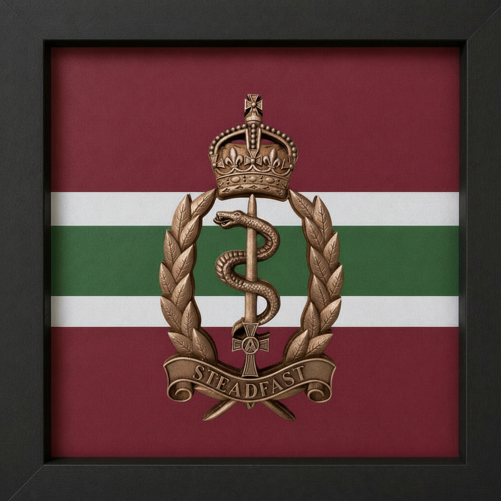 3D Printed RAMS Brass Cap Badge Display Frame – King's Crown - Precision Military Emblems