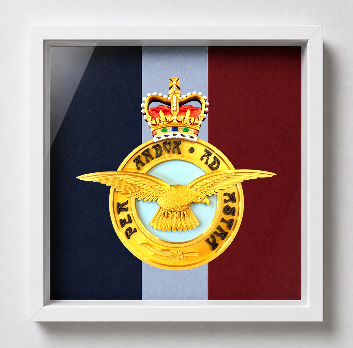 Royal Air Force Queen's Crown Emblem Display Frame | Officially Licensed