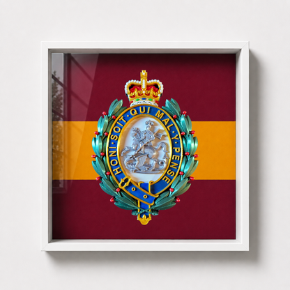 Royal Regiment of Fusiliers Cap Badge Display Frame Queen's Crown - Precision Military Emblems 