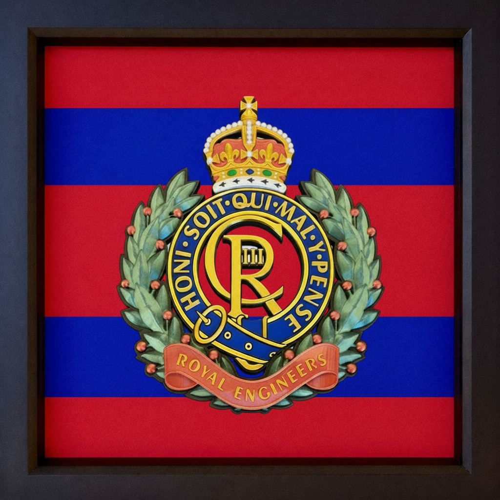 3D Printed Royal Engineers Cap Badge Display Frame – King's Crown - Precision Military Emblems