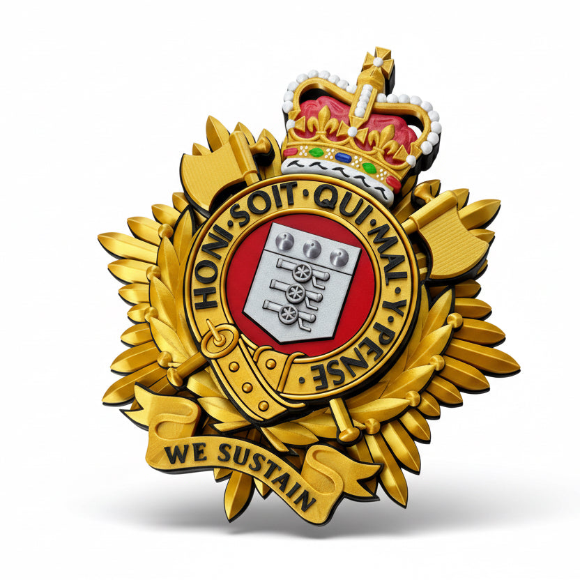 Royal Logistics Corps Cap Badge Queens Crown Officers Variant