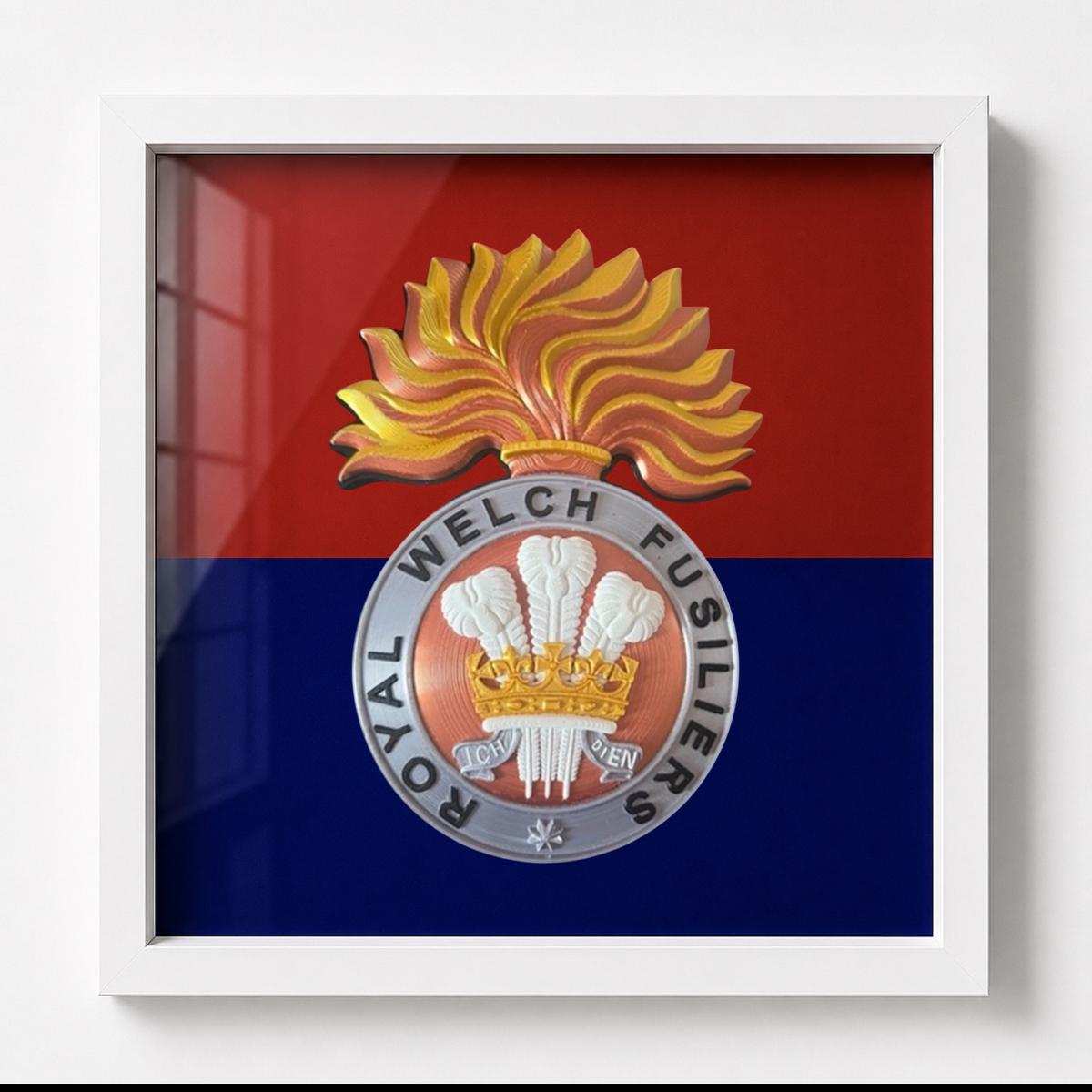 Royal Welch Fusiliers Cap Badge Display Frame - Precision Military Emblems 