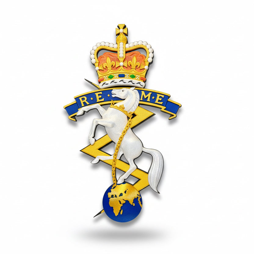 Corps of Royal Electrical and Mechanical Engineers (REME)Cap Badge  Queens Crown