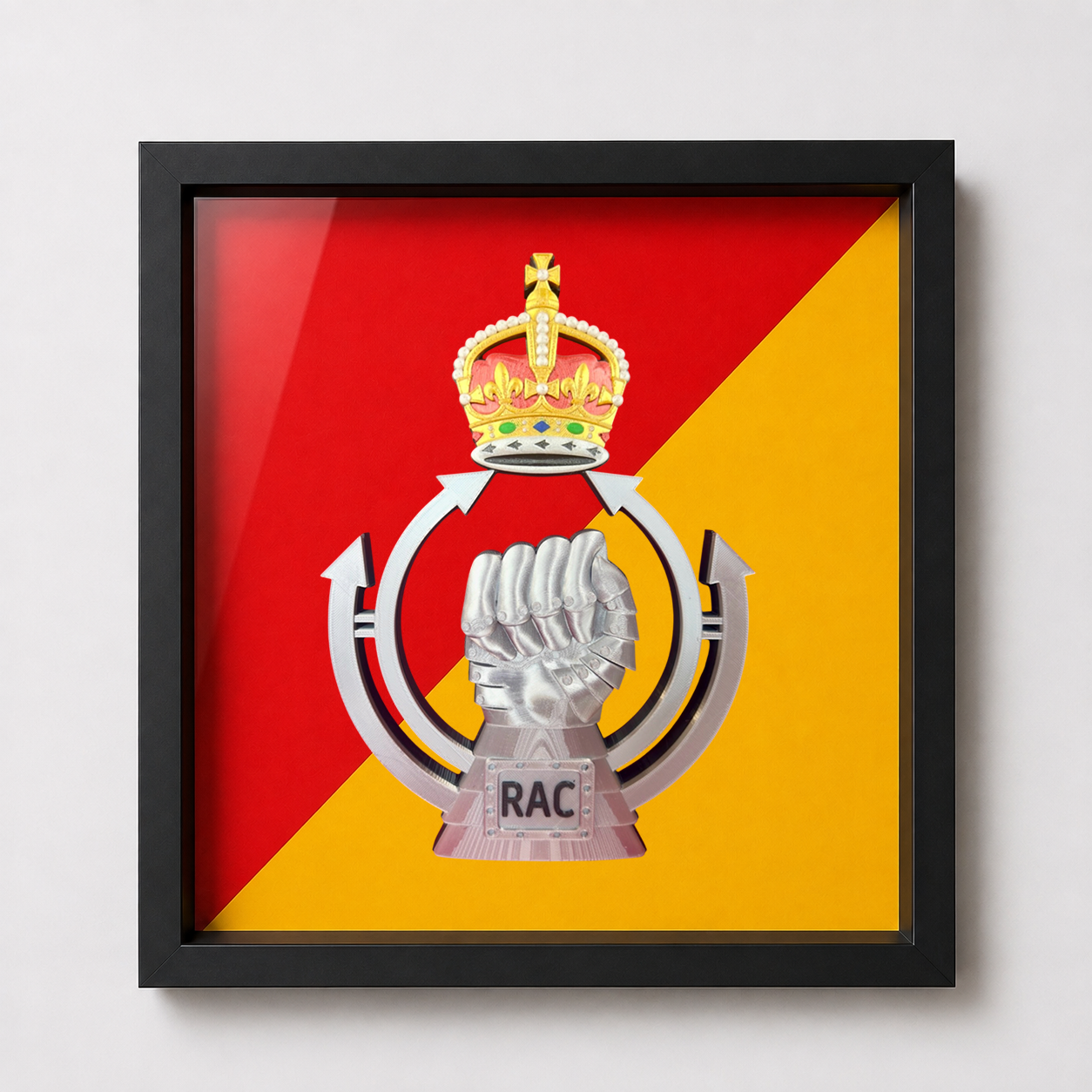 Royal Armoured Corps Cap Badge Display Frame King's Crown - Precision Military Emblems 