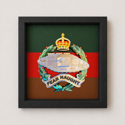 3D Printed Royal Tank Regiment Display Frame – King's Crown Full Colour - Precision Military Emblems