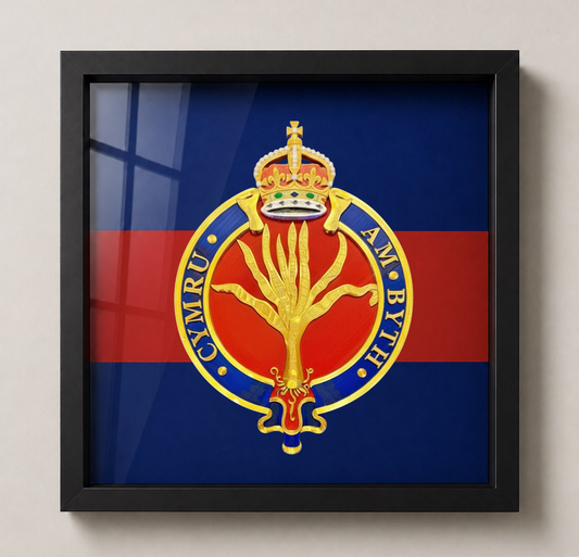Welsh Guards King's Crown Cypher Display Frame - Precision Military Emblems 