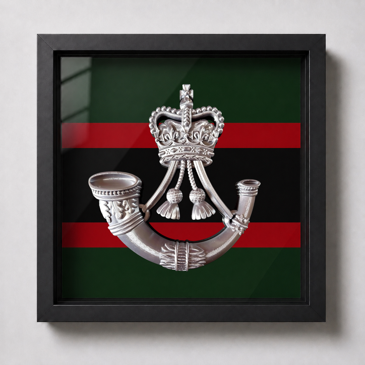 The Rifles Cap Badge Display Frame – Queen's Crown - Precision Military Emblems 