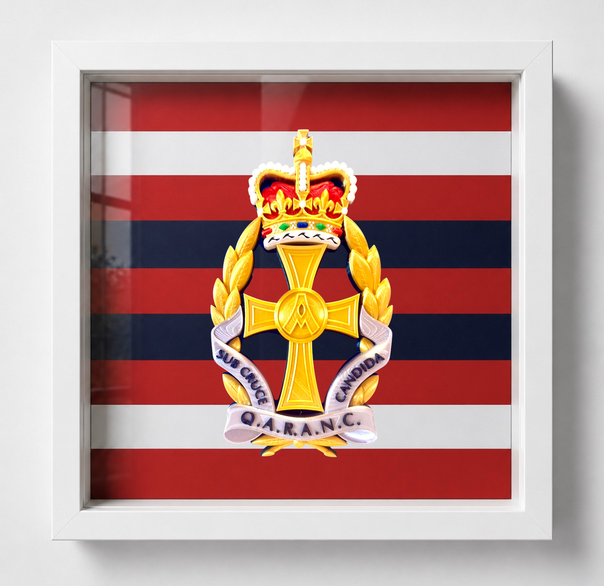 Queen Alexandra's Royal Army Nursing Corps Queen's Crown Cap Badge Display Frame