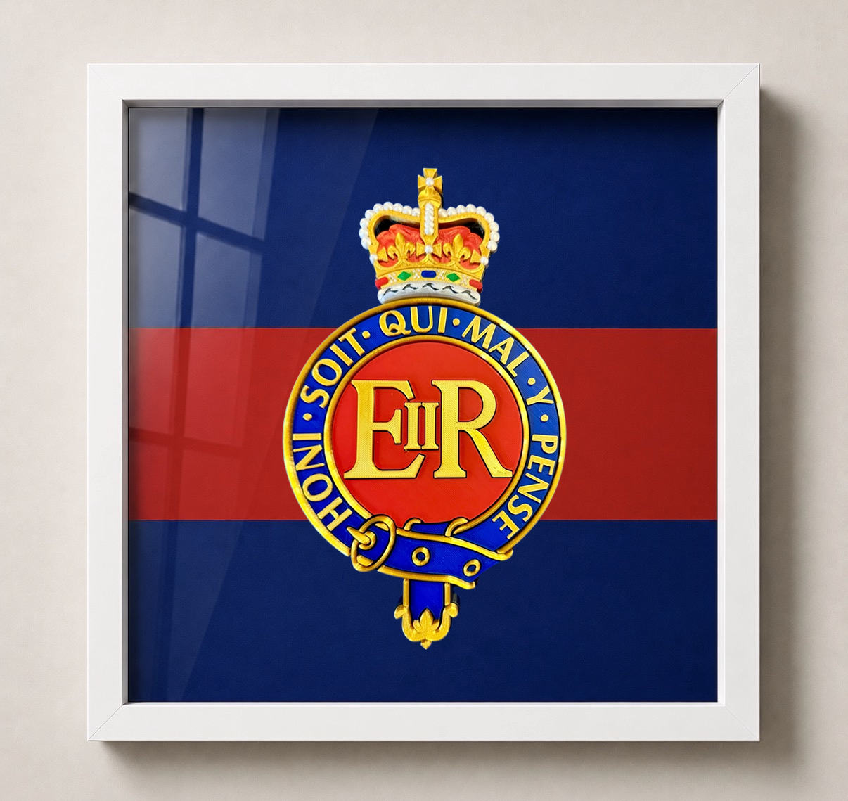 Household Cavalry Queen's Crown Display Frame - Precision Militay Emblm 