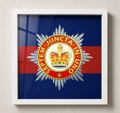 Household Division Queen's Crown Star Display Frame- Precision Militay Emblems 