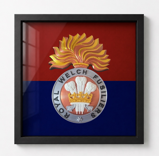 Royal Welch Fusiliers Cap Badge Display Frame - Precision Military Emblems 