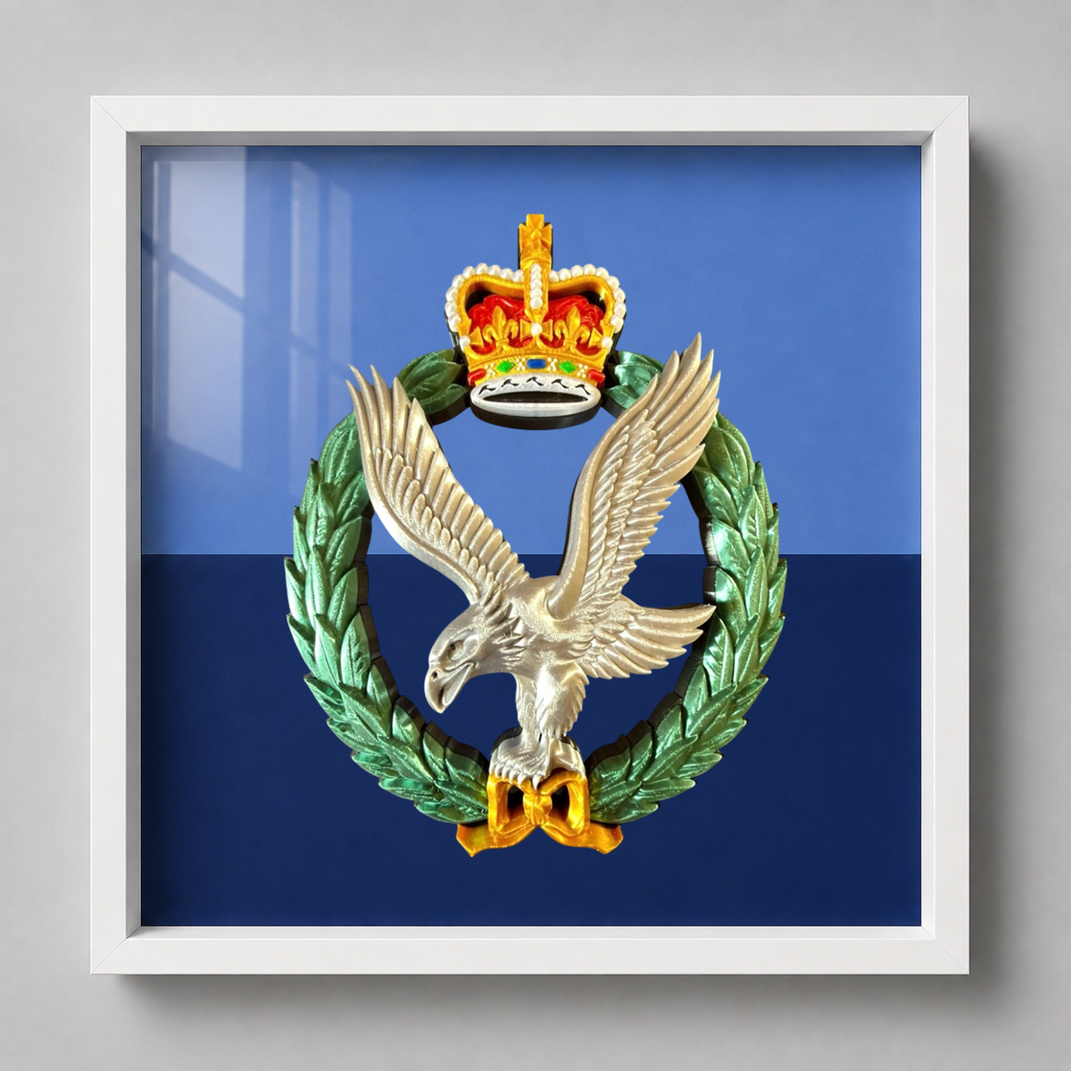 Army Air Corps Cap Badge Display Frame – Military Colours Queen's Crown - Precision Military Emblems 