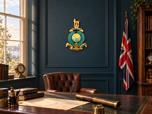 Royal Marines King's Crown Globe and Laurel Badge large-format wall display