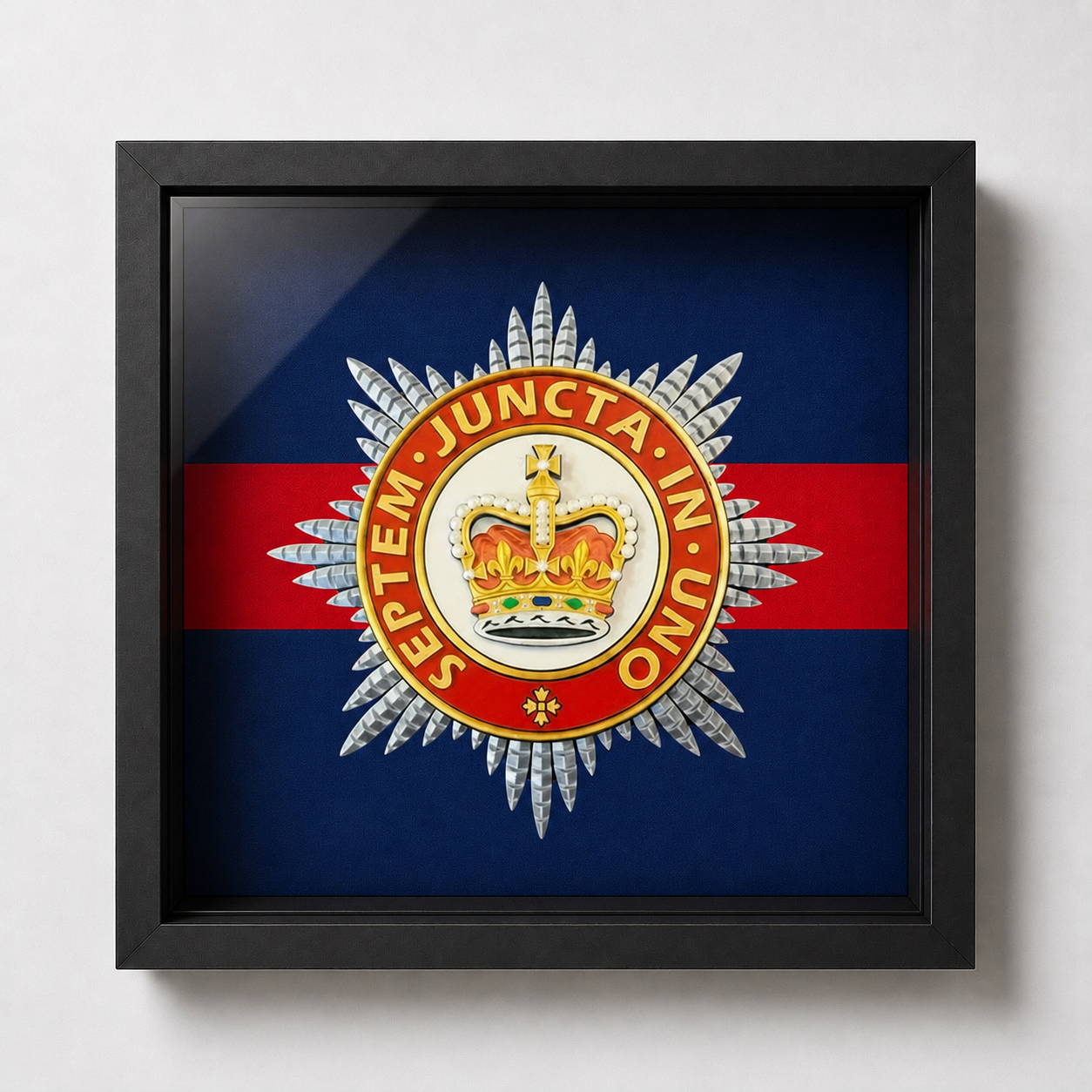 Household Division Cap Badge Display Frame – Queen's Crown - Precision Military Embles 