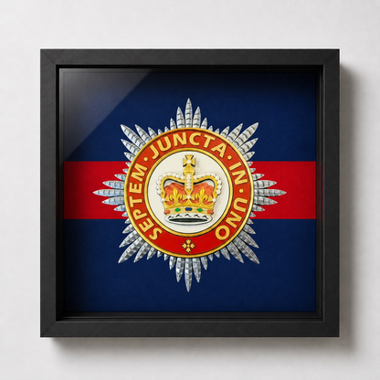 Household Division Cap Badge Display Frame – Queen's Crown - Precision Military Embles 
