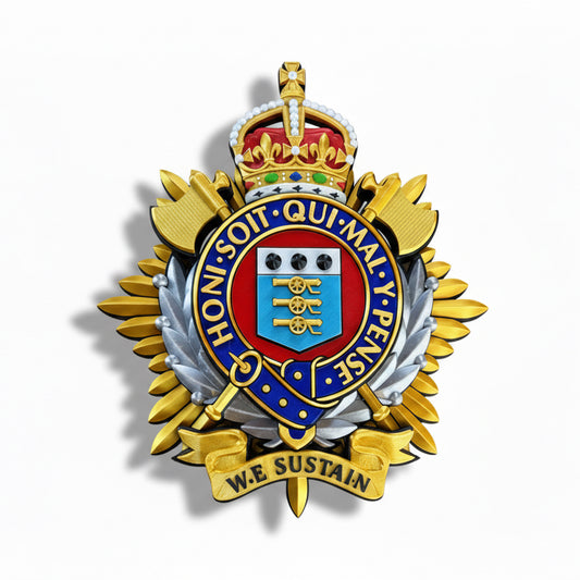 Royal Logistics Corps 3D Printed Cap Badge King's Crown - Precision Military Emblems