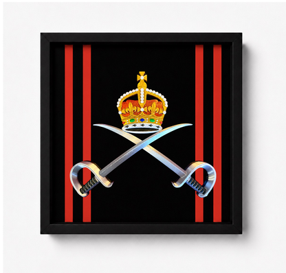 Royal Army Physical Training Corps (RAPTC) 3D Printed Cap Badge Display Frame – King's Crown - Precision Military Emblem 