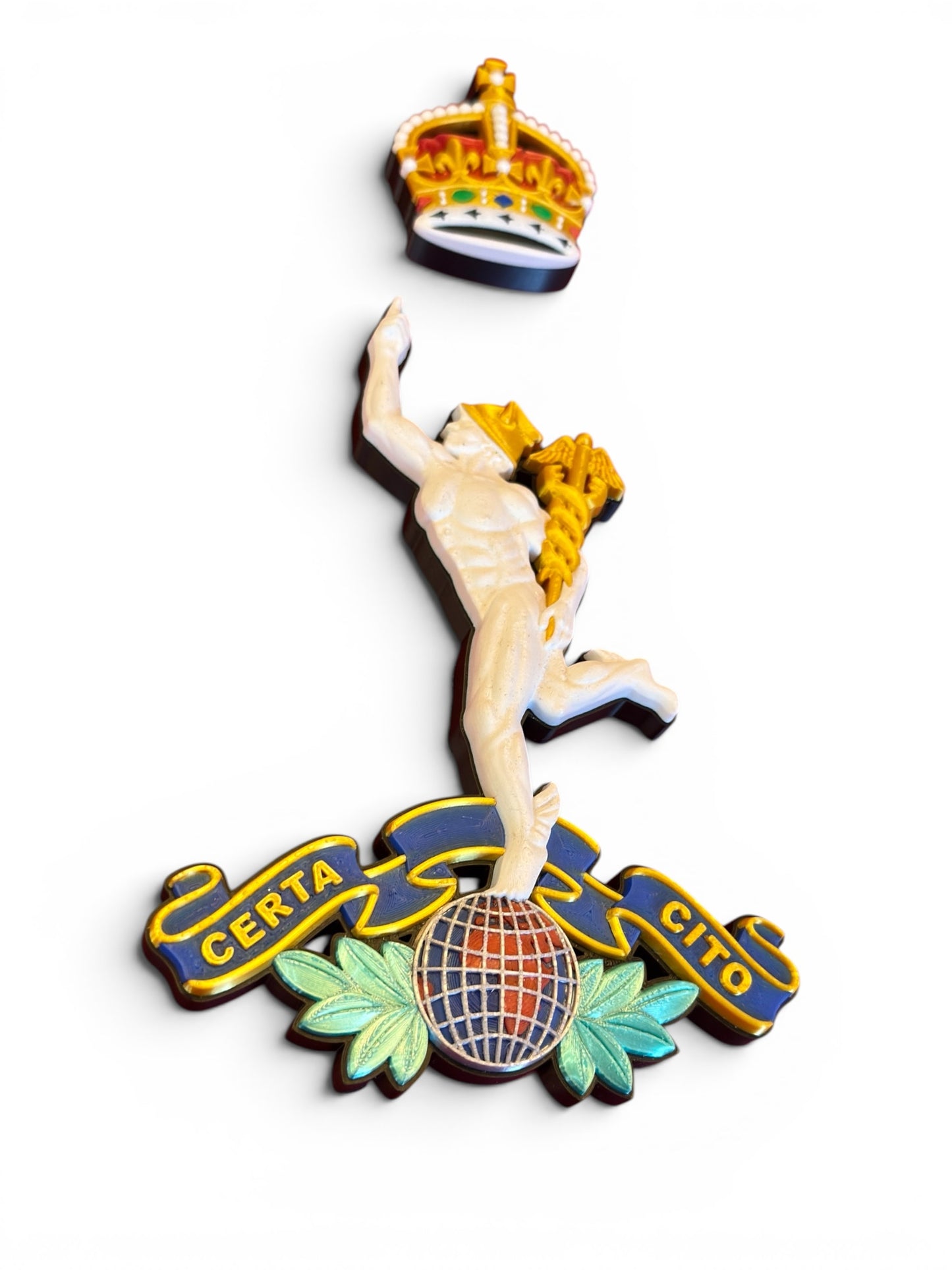 Royal Corps of Signals 3D Printed Cap Badge King's Crown - Precision Military Emblems