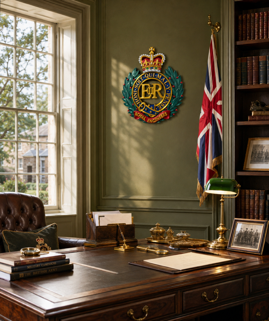 Royal Engineers Queen's Crown Cap Badge - Precision Military Emblems 