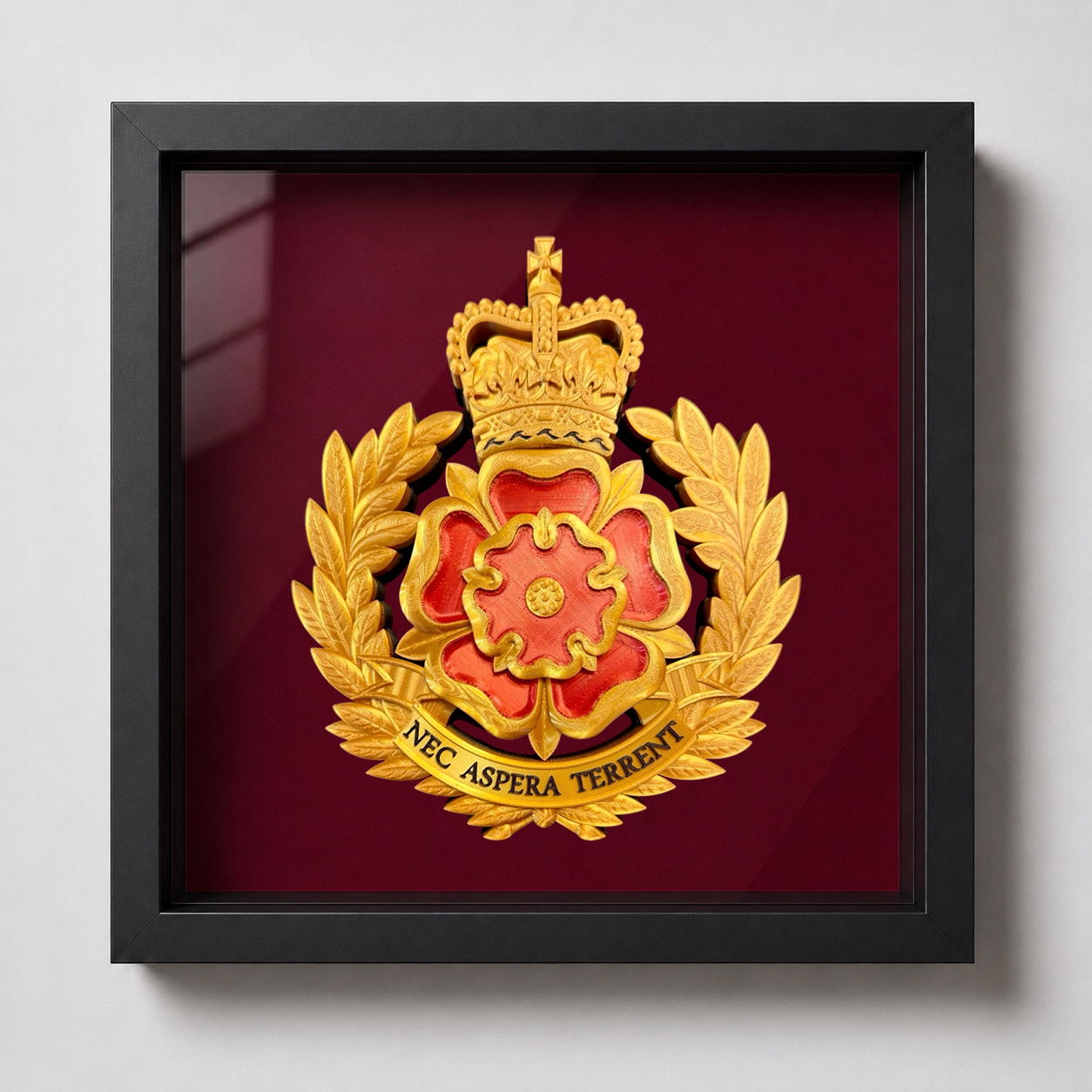 Duke of Lancaster's Regiment Cap Badge Display Frame – Queen's Crown - Precision Military Emblems 