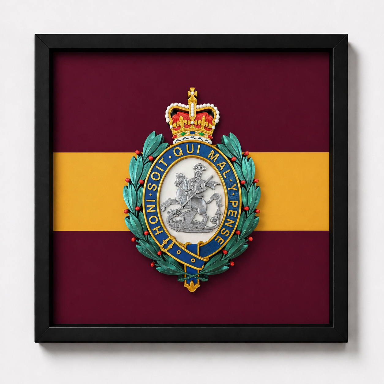 3D Printed Royal Regiment of Fusiliers Cap Badge Display Frame - Precision Military Emblems